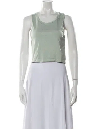 Pre-owned Les Tien Crew Neck Sleeveless Top In Green