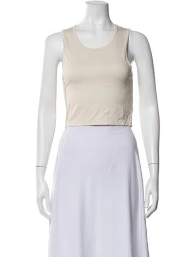 Pre-owned Les Tien Crew Neck Sleeveless Top In Neutrals