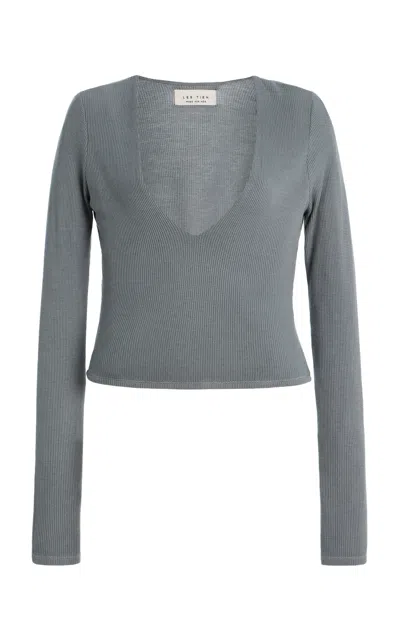 Les Tien Dan Jersey Top In Gray