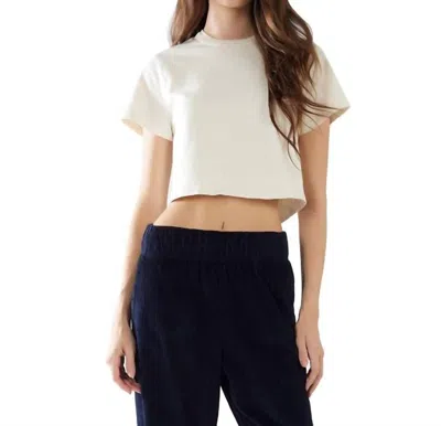 Les Tien Daria Crop Tee In Ivory In White