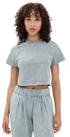 Les Tien Daria Crop Tee Slate Grey Mineral In Blue