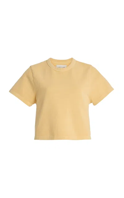 Les Tien Daria Cropped Cotton T-shirt In Yellow