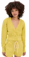 Les Tien Diana Crop Cardigan Electric Dijon In Electric Dijon