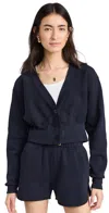 Les Tien Diana Crop Cardigan Navy In Navy