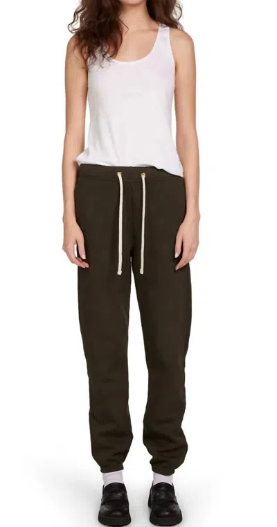 Les Tien Dylan Classic Sweatpant In Forest In Brown