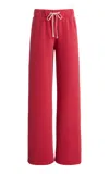 Les Tien Eazy Classic Cotton Straight-leg Pants In Red