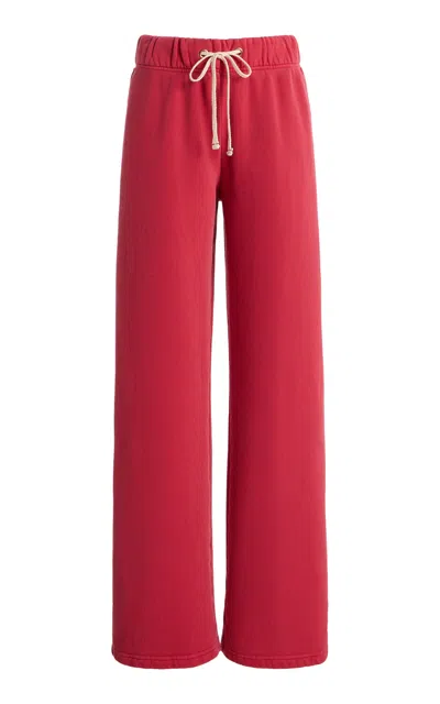 Les Tien Eazy Classic Cotton Straight-leg Pants In Red