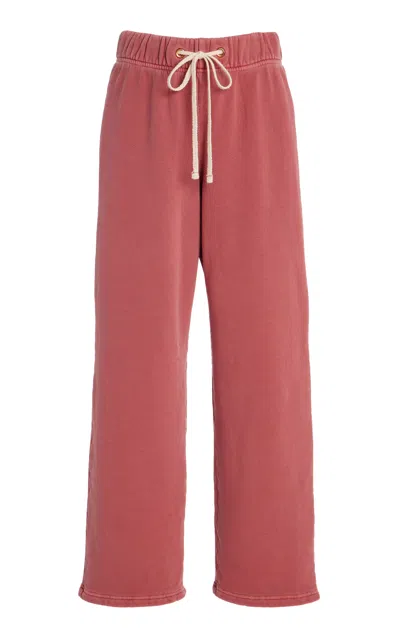 Les Tien Eazy Classic Cotton Wide-leg Sweatpants In Pink