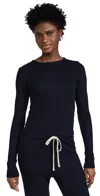 Les Tien Fiona Fitted Long Sleeve Tee Navy In Navy
