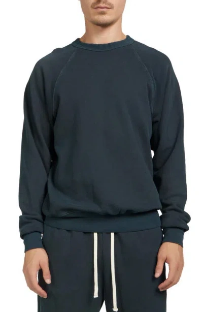Les Tien French Terry Binded Neck Raglan In Blue