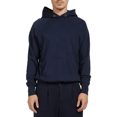 Les Tien French Terry Classic Raglan Hoodie In Blue