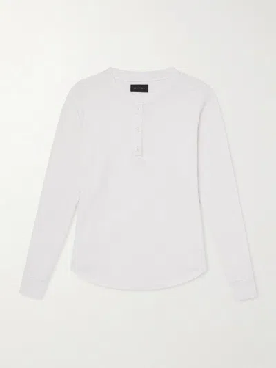Les Tien Garment-dyed Ribbed Cotton-jersey T-shirt In White