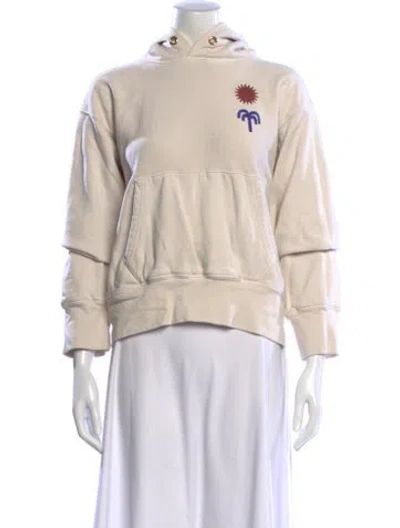 Pre-owned Les Tien Graphic Print Crew Neck Hoodie In Neutral