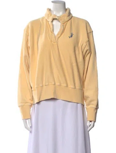 Pre-owned Les Tien Graphic Print Long Sleeve Sweatshirt In Yellow