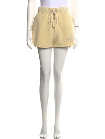 Pre-owned Les Tien Graphic Print Mini Shorts In Neutrals