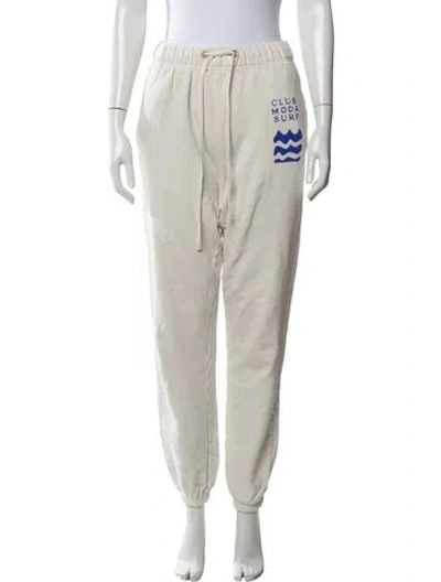 Pre-owned Les Tien Graphic Print Sweatpants In Neutrals