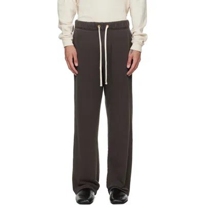 Les Tien Gray French Terry Classic Sweatpants In Vintage Black