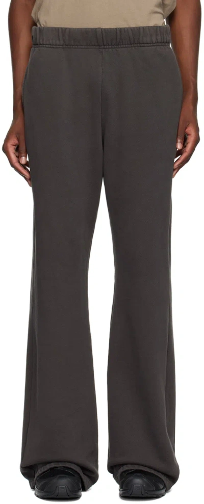 Les Tien Gray Heavyweight Bell Bottom Sweatpants In Vintage Black
