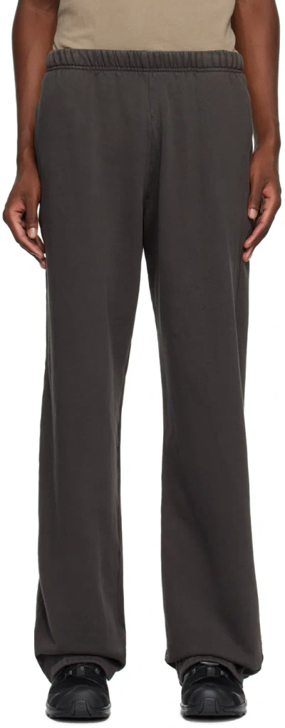 Les Tien Gray Heavyweight Puddle Sweatpants In Vintage Black