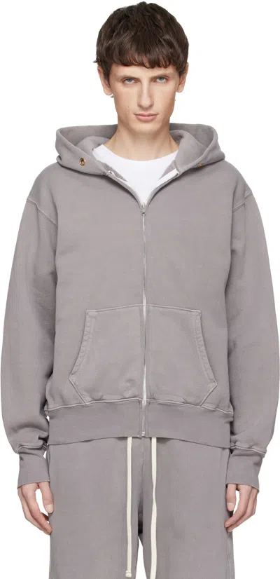 Les Tien Gray Heavyweight Zip Hoodie