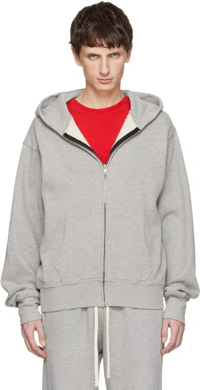 Les Tien Gray Heavyweight Zip Hoodie