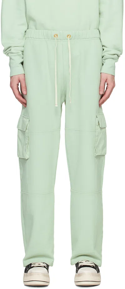 Les Tien Green Drawstring Cargo Pants In Mint Chip