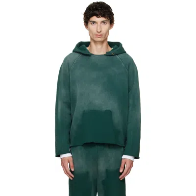 Les Tien Cotton-jersey Raglan Hoodie In Green