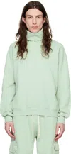 Les Tien Green Raglan Turtleneck In Mint Chip