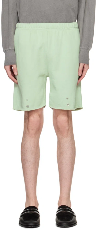 Les Tien Snap-front Cotton Sweatshorts In Mint Chip