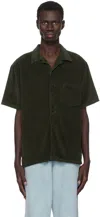 LES TIEN GREEN WIDE WALE CORDUROY SHIRT