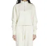 Les Tien Haley Crop Half Zip Pullover Sweater In Ivory In White