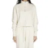 Les Tien Haley Crop Half Zip Pullover Sweater In Ivory In Multi