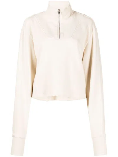 Les Tien Half-zip Cotton Sweatshirt In Neutrals