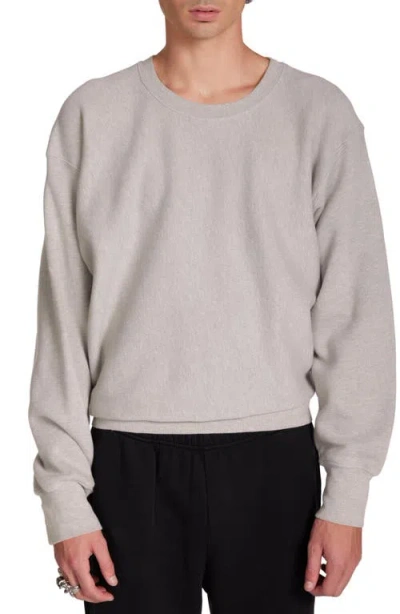 Les Tien Heavyweight Cropped Crew Sweater In Gray