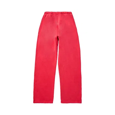 Pre-owned Les Tien Heavyweight Puddle Pant 'washed Crimson' | Red | Men's Size Xl