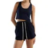 Les Tien Kerry Crop Tank In Navy In Blue