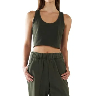 Les Tien Kerry Crop Tank In Washed Forest In Green