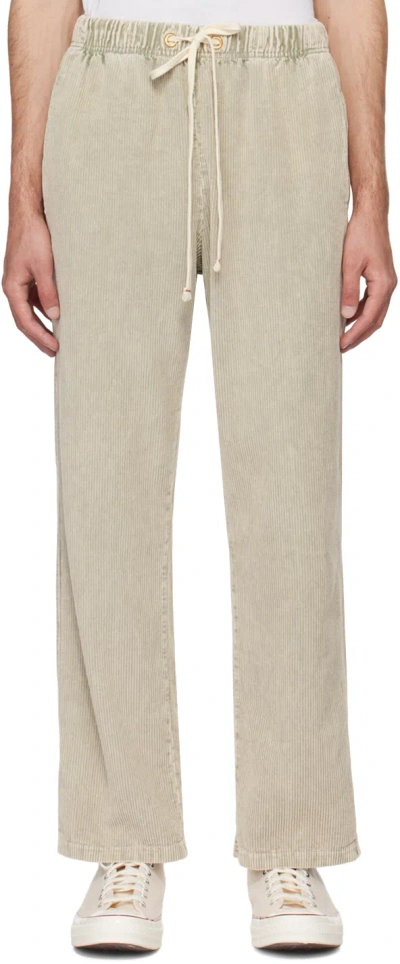 Les Tien Khaki Classic Trousers In Cintron Sage Moneral