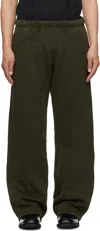 Les Tien Khaki Heavyweight Puddle Sweatpants In Washed Forest
