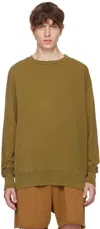 Les Tien Khaki Roll Neck Sweatshirt In Washed Pimento