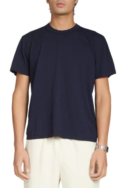 Les Tien Lightweight Binded Neck Tee In Blue