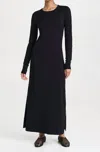 Les Tien Lily Long Sleeve Dress Jet Black In Black
