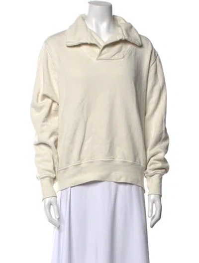 Pre-owned Les Tien Long Sleeve Sweatshirt In White