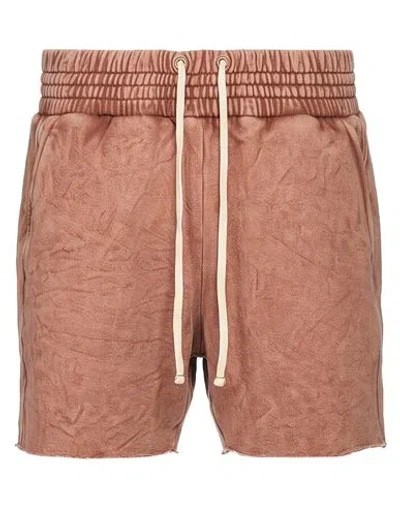 Les Tien Man Shorts & Bermuda Shorts Rust Size Xxs Cotton In Pink