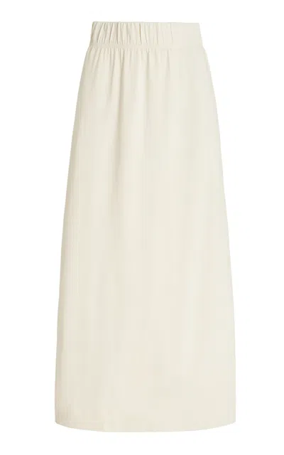 Les Tien Max Stretch Cotton-modal Maxi Skirt In Ivory