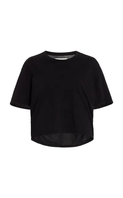 Les Tien May Cropped Cotton T-shirt In Black