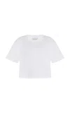 Les Tien May Cropped Cotton T-shirt In White