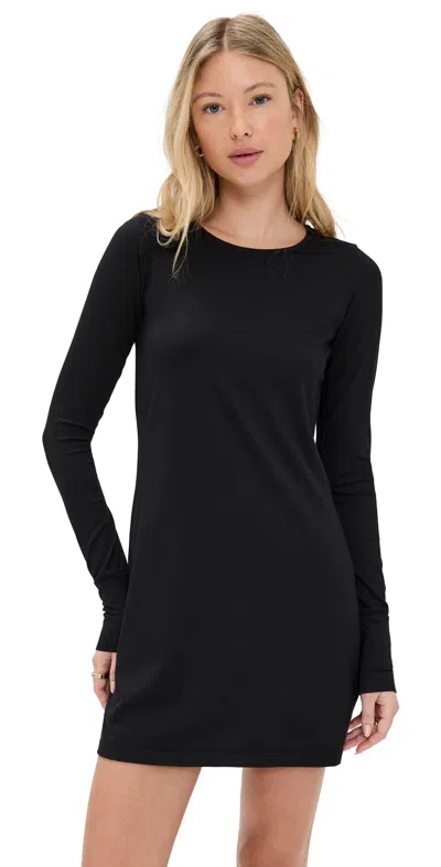 Les Tien Mila Long Sleeve Mini Dress Jet Black