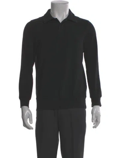 Pre-owned Les Tien Mock Neck Long Sleeve Polo Sweater In Gray