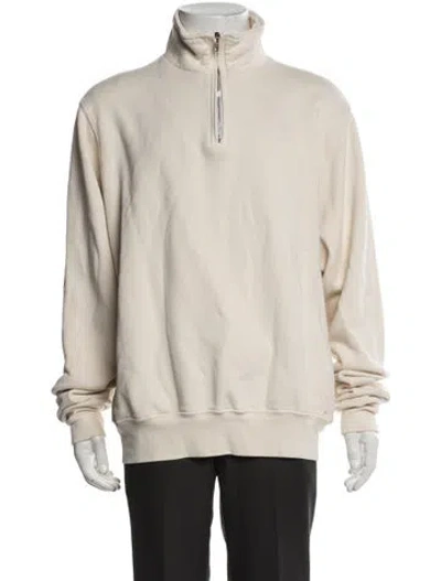 Pre-owned Les Tien Mock Neck Long Sleeve Pullover In Neutral